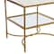 Hello Honey® 25" Libertine Genuine Marble and Metal End Table with Glass Storage Shelf